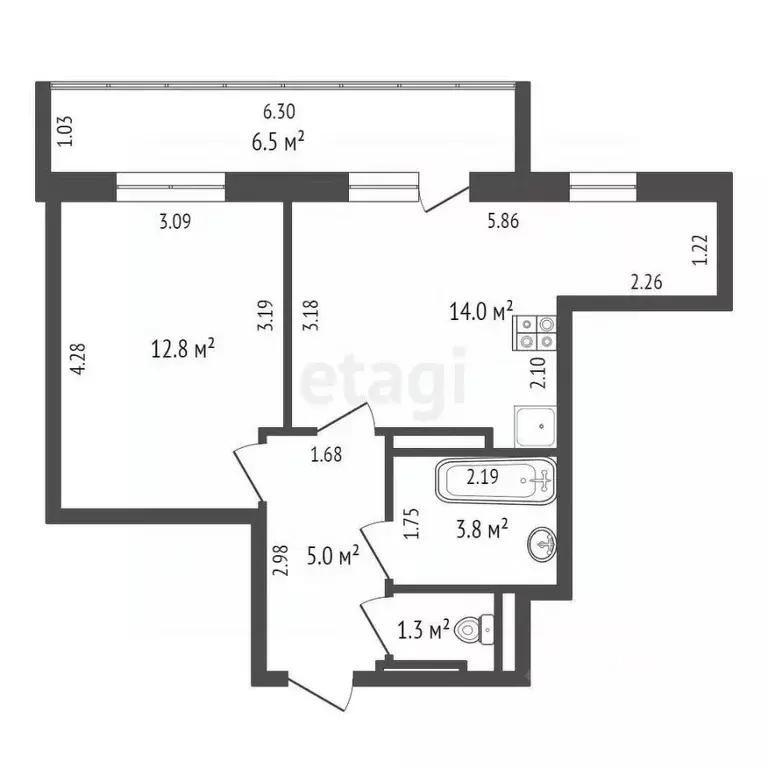 1-к кв. Саха (Якутия), Якутск ул. Рыдзинского, 20/2 (36.9 м) - Фото 1