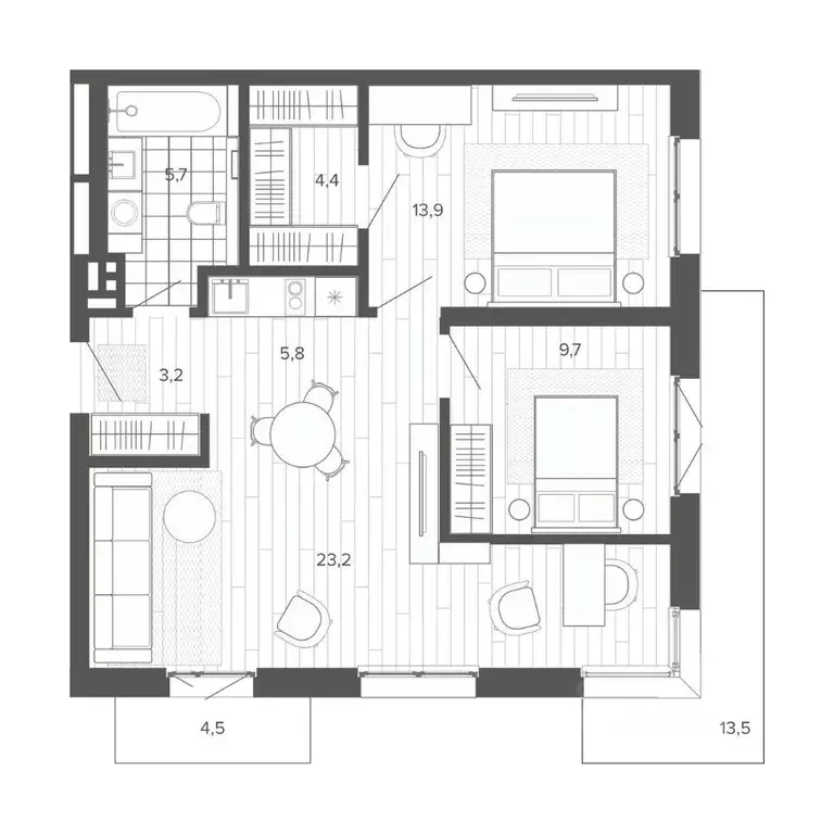 3-к кв. Алтайский край, Барнаул тракт Змеиногорский, 35Б (83.9 м) - Фото 0