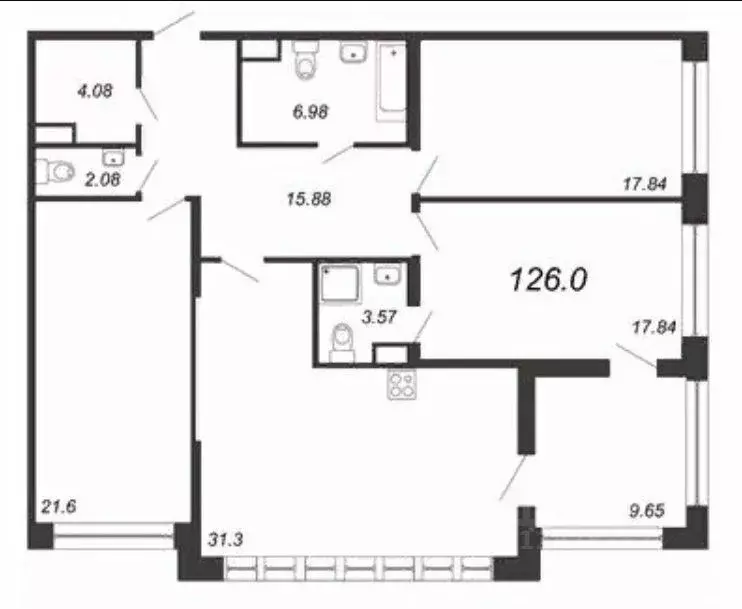 3-к кв. Санкт-Петербург Петровский просп., 22к2 (125.7 м) - Фото 1