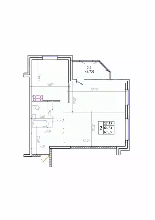 2-к кв. Приморский край, Владивосток ул. Архангельская, 27к1 (64.2 м) - Фото 0