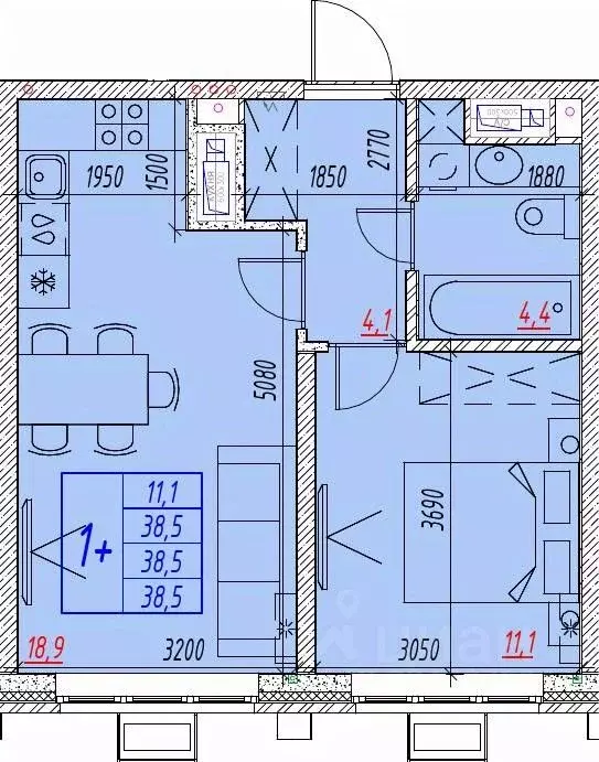 2-к кв. Астраханская область, Астрахань ул. Бэра, 29 (38.5 м) - Фото 1