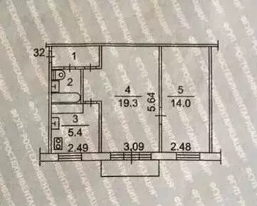 2-к. квартира, 44,4 м, 3/5 эт. - Фото 0