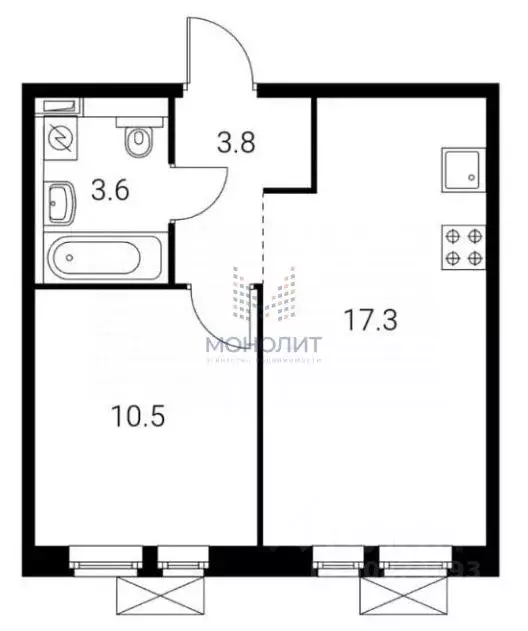 1-к кв. Московская область, Балашиха ул. Реутовская, 6 (35.2 м) - Фото 1