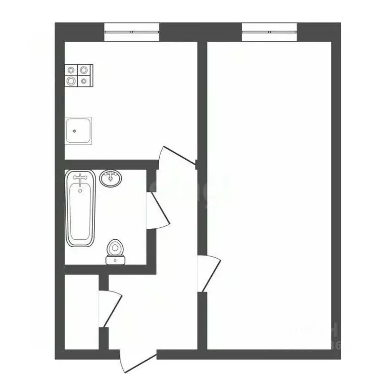 1-к кв. Тульская область, Алексин Армейская ул., 12А (30.3 м) - Фото 2