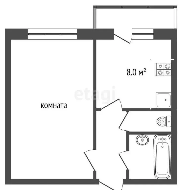 1-комнатная квартира: Балашиха, Солнечная улица, 17 (32.6 м) - Фото 0