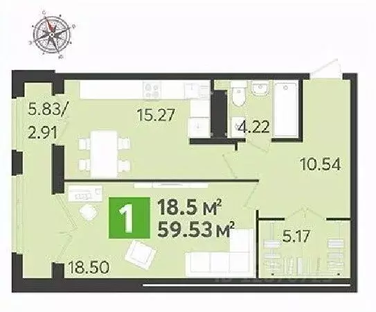 1-к кв. Пензенская область, Пенза ул. Рахманинова, с18 (59.53 м) - Фото 0