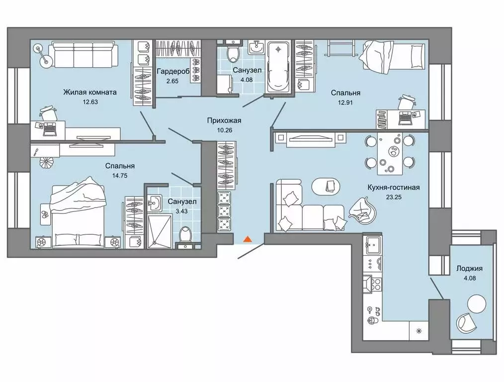 3-комнатная квартира: Киров, улица Дмитрия Козулева, 9к2 (86 м) - Фото 1