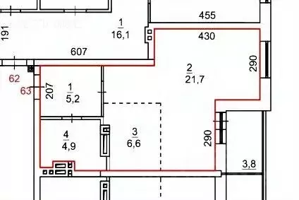 Студия Новосибирская область, Новосибирск ул. Петухова, 172 (38.4 м) - Фото 2