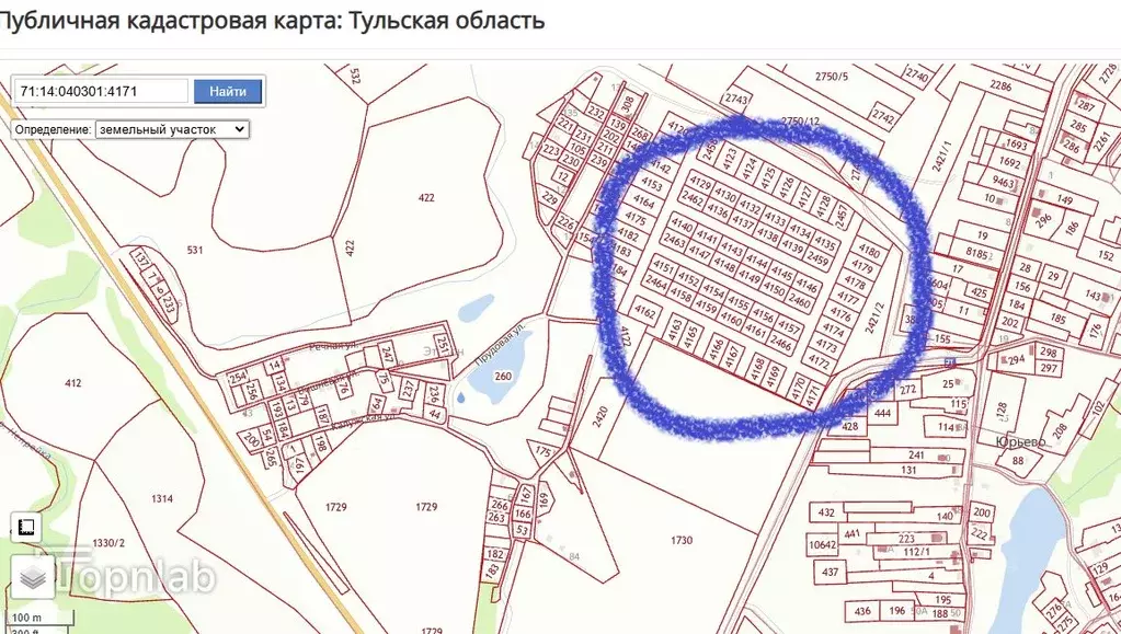 Участок в Тульская область, Тула городской округ, д. Юрьево 47 (10.0 ... - Фото 1