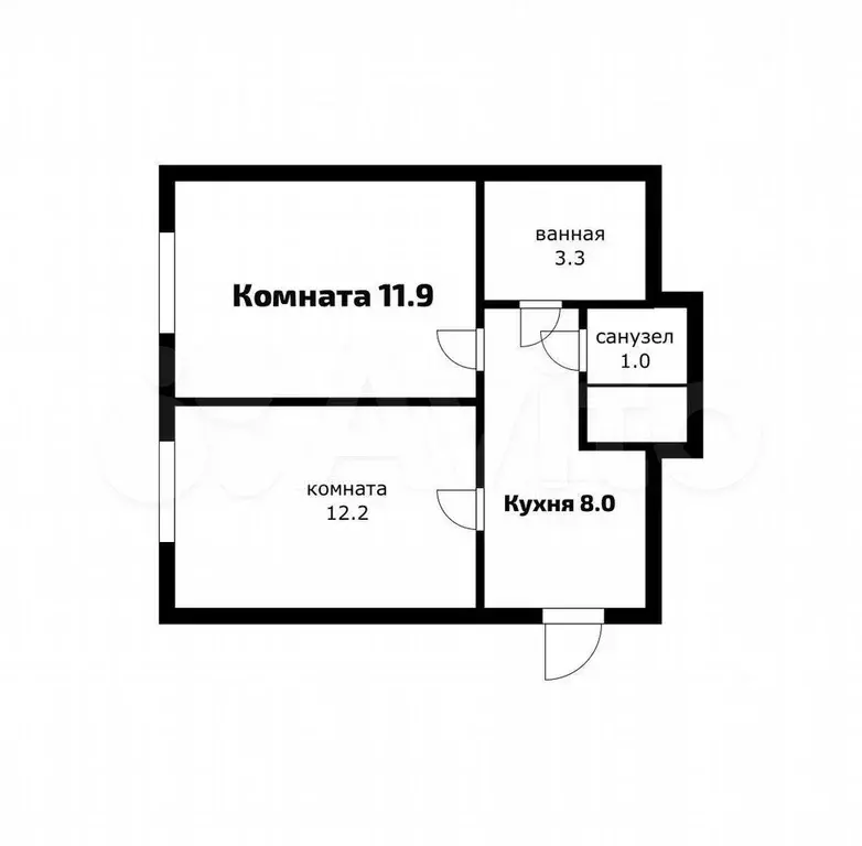 2-к. квартира, 36 м, 1/2 эт. - Фото 0
