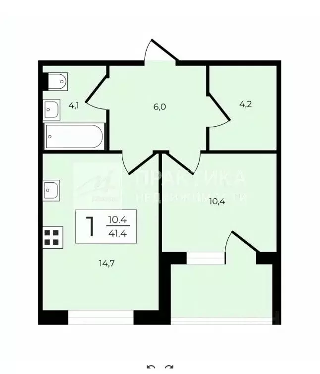 1-к кв. Москва проезд Проектируемый № 4083 (41.4 м) - Фото 1