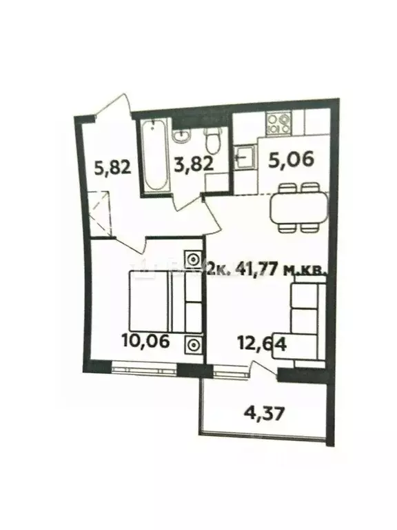 2-к кв. Карелия, Петрозаводск ул. Дениса Тимашова, 6к4 (42.0 м) - Фото 2