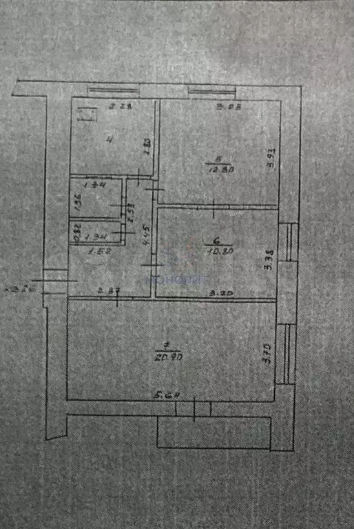 3-к. квартира, 60,8 м, 6/9 эт. - Фото 0