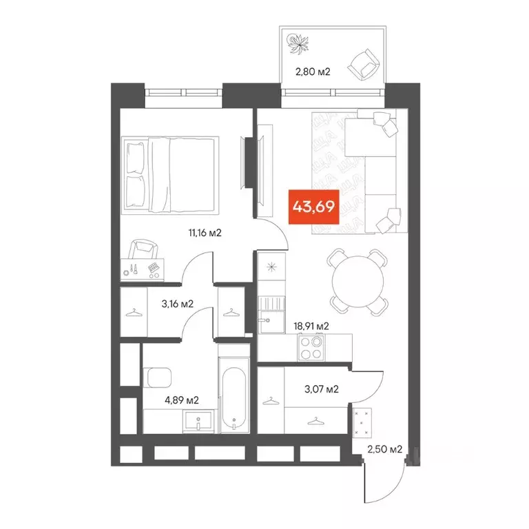 1-к кв. Новосибирская область, Новосибирск Академгородок мкр, ул. ... - Фото 1