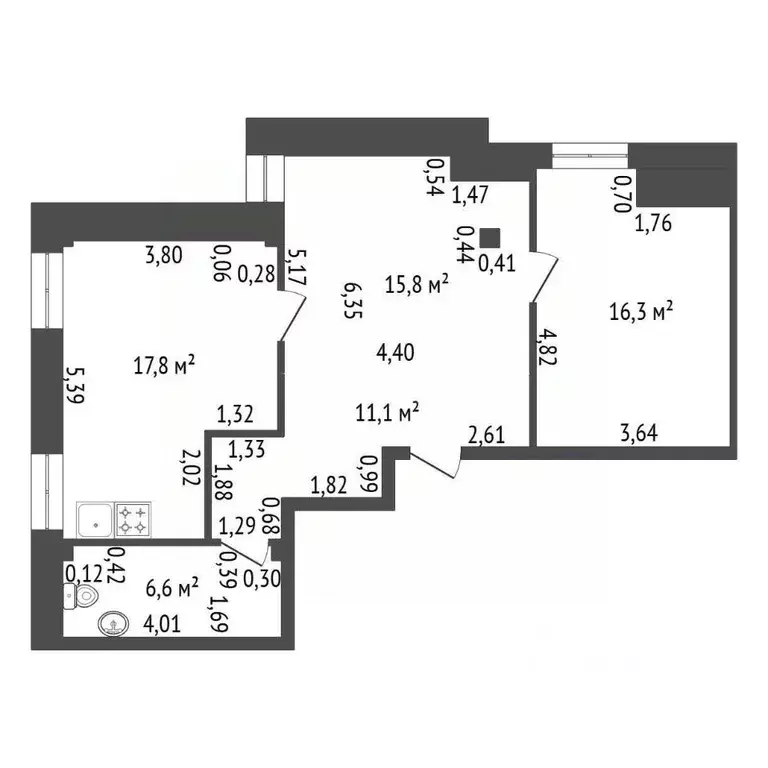 2-к кв. Башкортостан, Уфа ул. Рихарда Зорге, 70/2 (67.6 м) - Фото 2