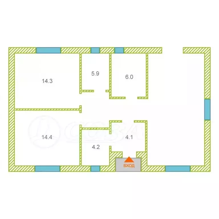 Дом в Тюменский муниципальный округ, село Кулаково (84 м) - Фото 2