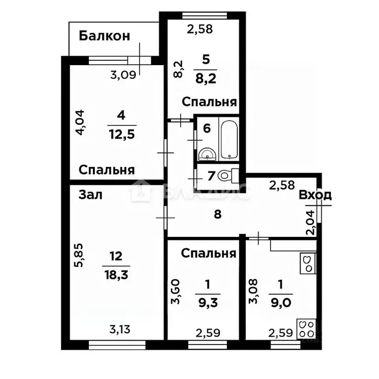 4-к кв. Белгородская область, Белгородский район, Разумное рп ул. ... - Фото 2