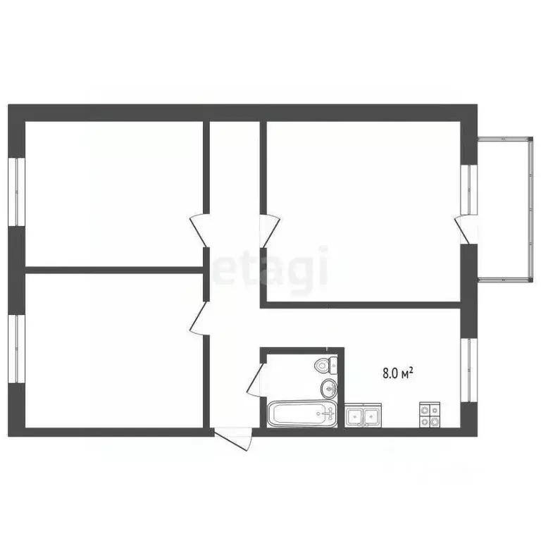 3-к кв. Саратовская область, Балашовский район, пос. Первомайский ул. ... - Фото 2