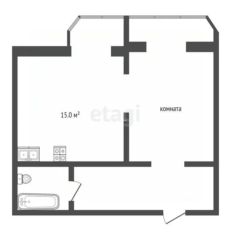 1-к кв. Московская область, Протвино Серпухов городской округ, ул. ... - Фото 2