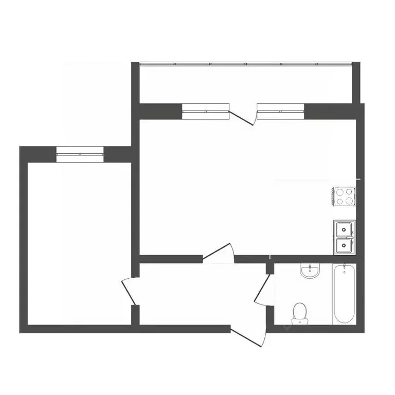 1-к кв. Тюменская область, Тюмень ул. Газопромысловая, 4 (48.6 м) - Фото 1
