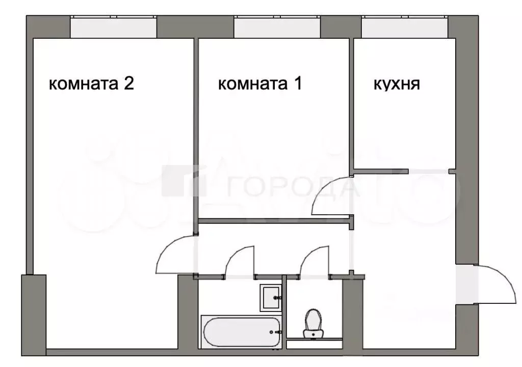 2-к. квартира, 55 м, 2/9 эт. - Фото 0