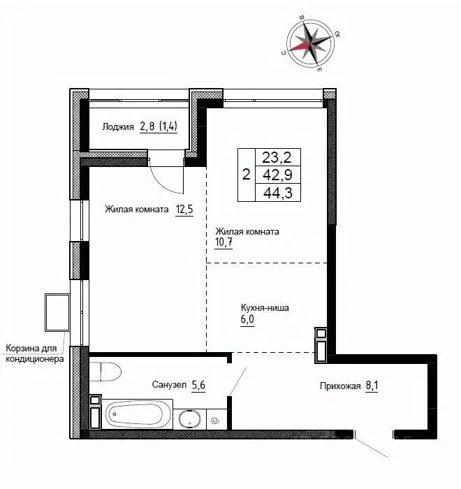 2-к кв. Приморский край, Надеждинский район, пос. Новый ул. Ленина, ... - Фото 1