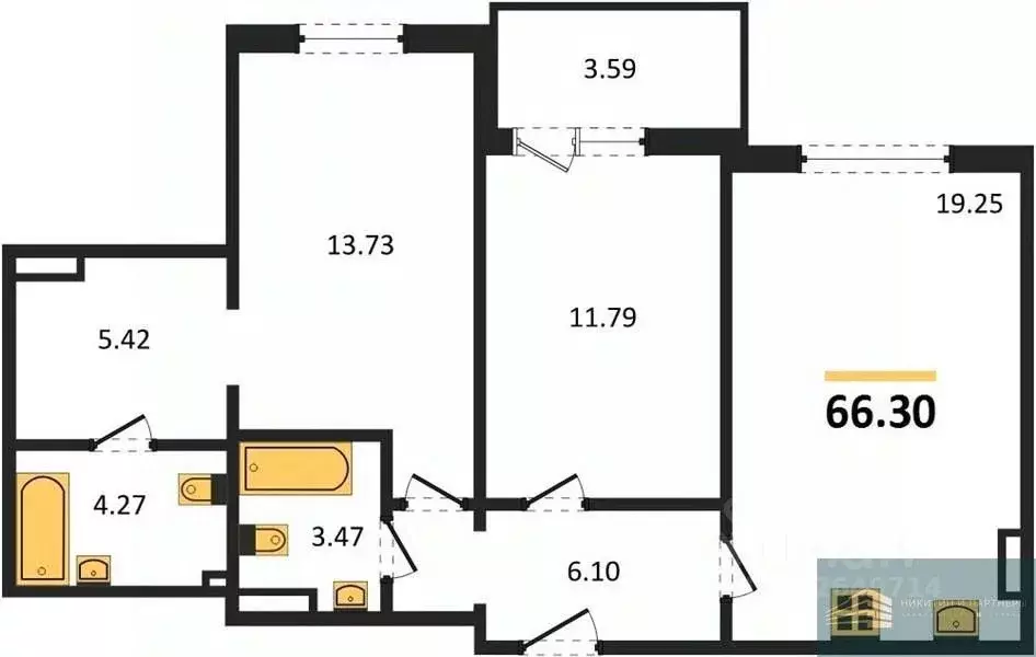 2-к кв. Воронежская область, Воронеж Краснознаменная ул., 72 (66.3 м) - Фото 0