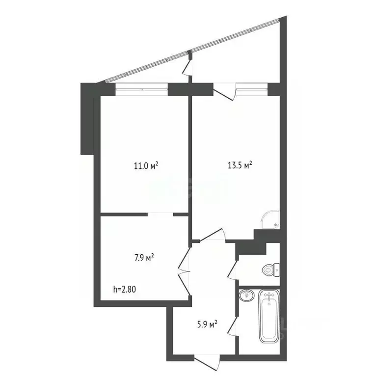 1-к кв. Красноярский край, Красноярск ул. Весны, 25 (43.0 м) - Фото 2