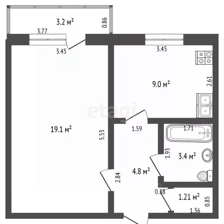 1-к кв. Саратовская область, Энгельс Полтавская ул., 40а (37.5 м) - Фото 2