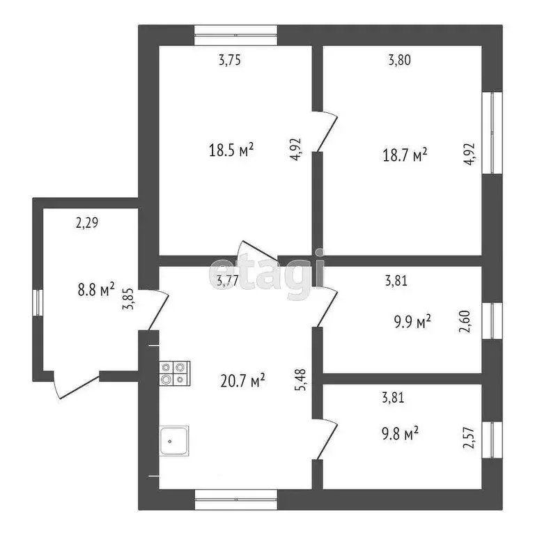 Дом в село Заводопетровское, улица Ломоносова (91 м) - Фото 1