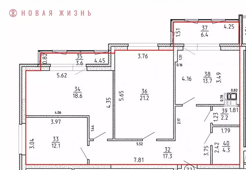 3-к кв. Самарская область, Самара проезд 4-й, 8А (89.4 м) - Фото 0