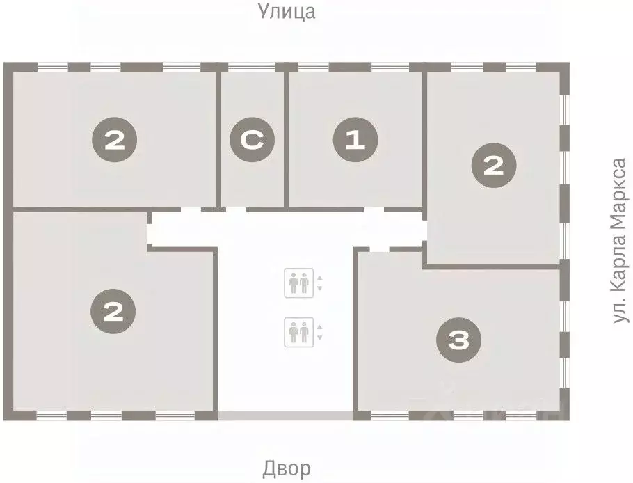 2-к кв. Курганская область, Курган Центральный жилрайон, Дом Кино ... - Фото 2