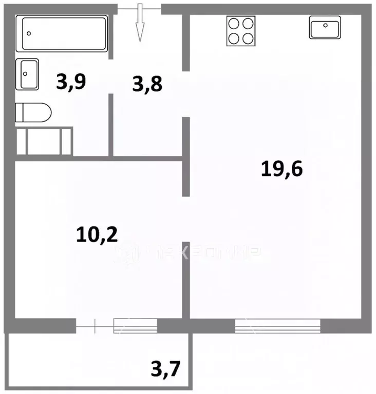 1-к кв. Санкт-Петербург ул. Дыбенко, 4к1 (37.5 м) - Фото 1