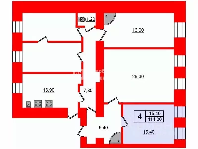 Комната Санкт-Петербург 3-я Советская ул., 18/6Б (15.4 м) - Фото 1