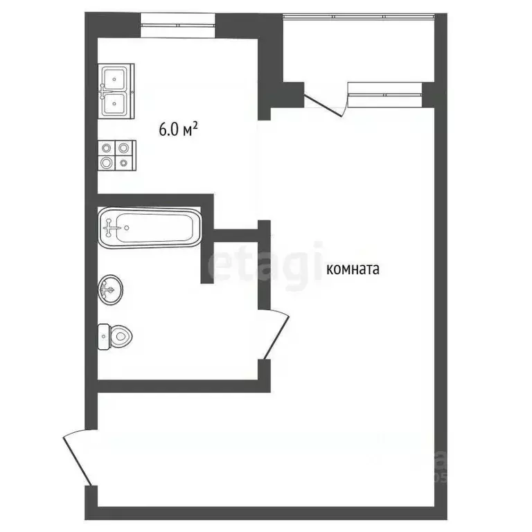 1-к кв. Забайкальский край, Чита ул. Нечаева, 115 (27.0 м) - Фото 0