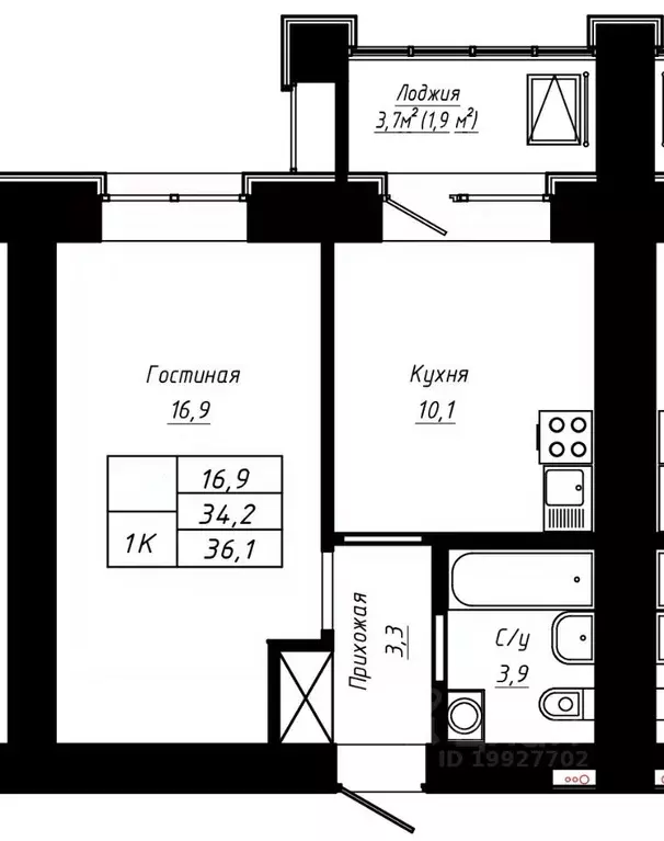 1-к кв. Алтайский край, Барнаул ул. Сухэ-Батора, 39 (36.1 м) - Фото 0