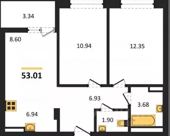2-к кв. Челябинская область, Челябинский городской округ, пос. ... - Фото 2