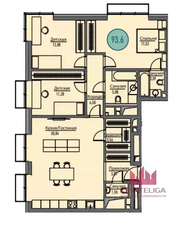 4-к кв. Москва Волгоградский просп., 32/3к4 (93.5 м) - Фото 1