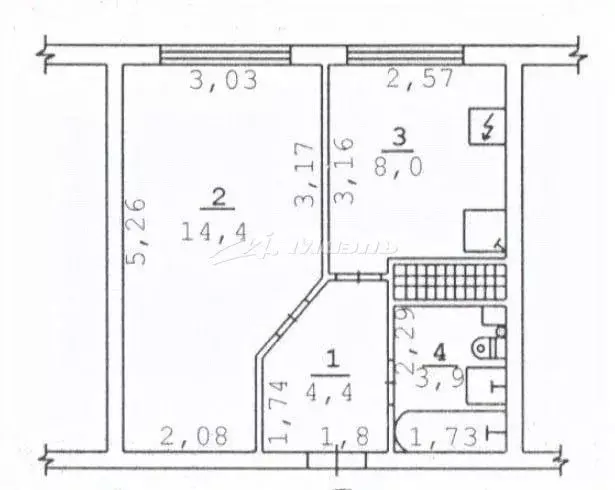 1-к кв. Крым, Симферополь ул. Железнодорожная, 1 (30.7 м) - Фото 2