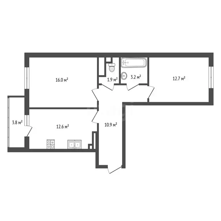 2-комнатная квартира: посёлок Шушары, Вилеровский переулок, 8 (57.2 м) - Фото 1