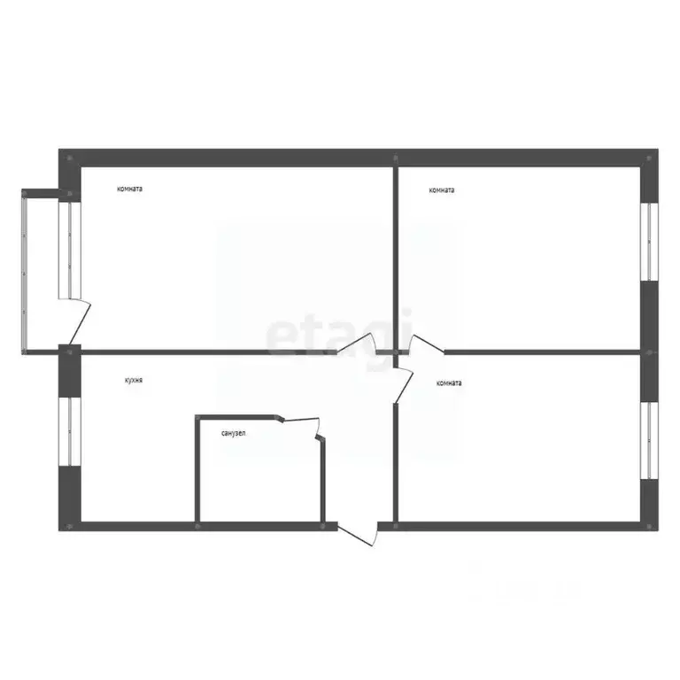 3-к кв. Амурская область, Белогорск ул. Ленина, 61 (59.4 м) - Фото 1
