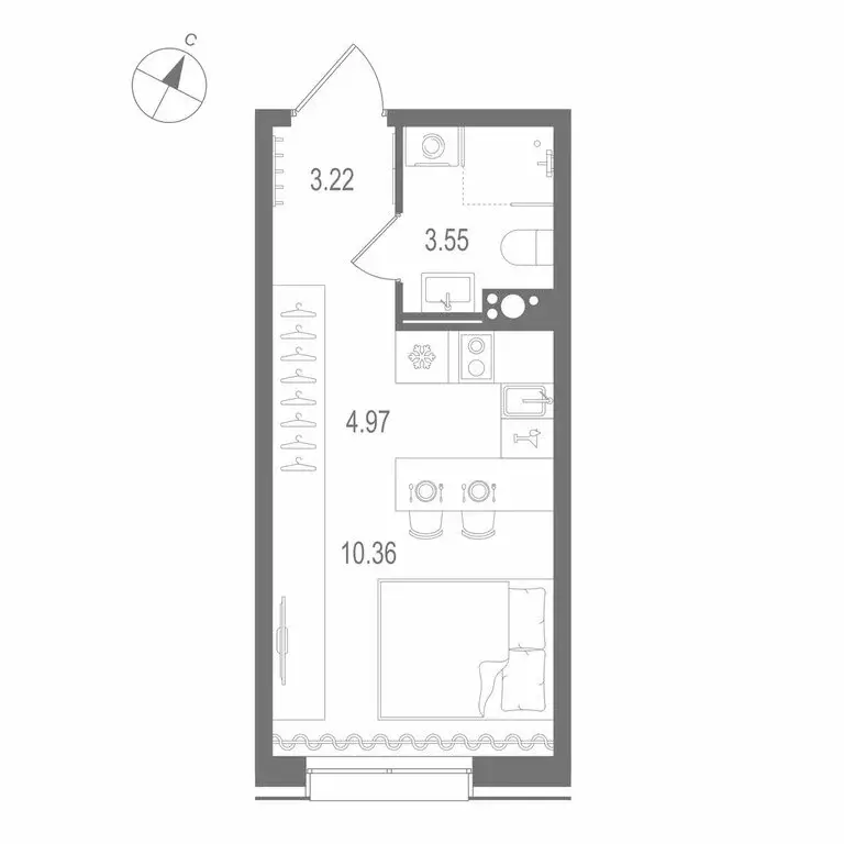 Квартира-студия: Санкт-Петербург, Матисов остров (22.1 м) - Фото 0