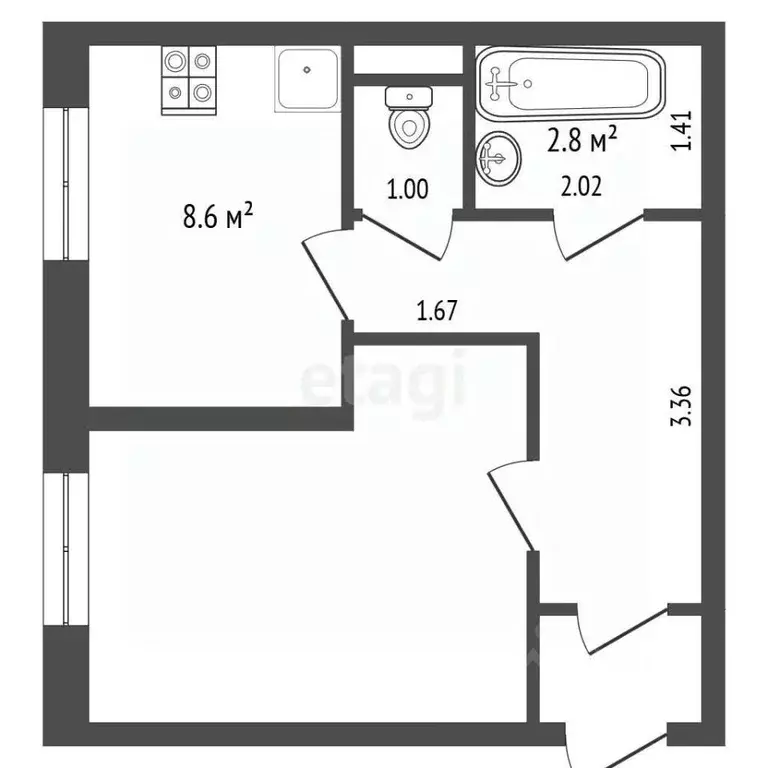 1-к кв. Севастополь ул. Николая Музыки, 2 (31.0 м) - Фото 2