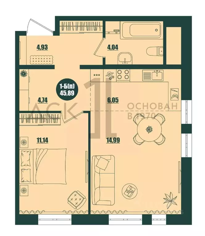 1-к кв. Ханты-Мансийский АО, Сургут 39-й мкр, Крылов жилой комплекс ... - Фото 1