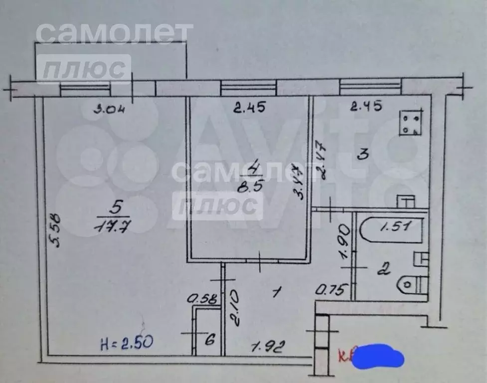 2-к. квартира, 41,2 м, 5/5 эт. - Фото 0