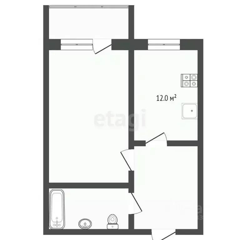 1-к кв. Тюменская область, Тюмень Олимпийская ул., 51 (43.0 м) - Фото 2