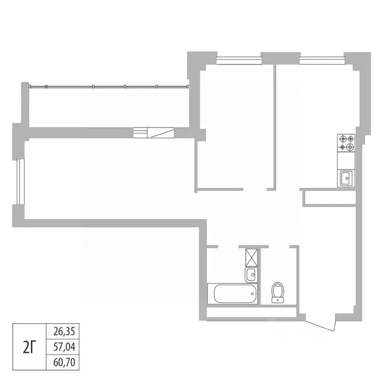 2-к кв. Татарстан, Набережные Челны ул. Раскольникова, 22 (60.7 м) - Фото 0