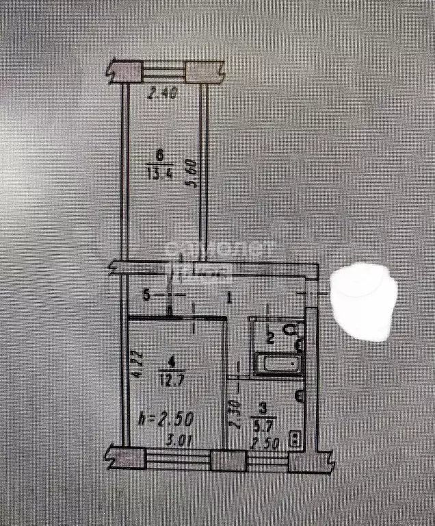 2-к. квартира, 43,1 м, 2/5 эт. - Фото 0