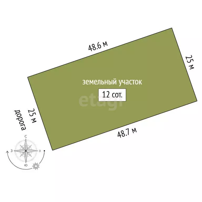 Участок в Богандинский, улица Достоевского (12 м) - Фото 1