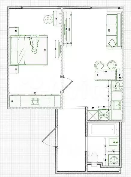 2-к. квартира, 42 м, 4/21 эт. - Фото 0